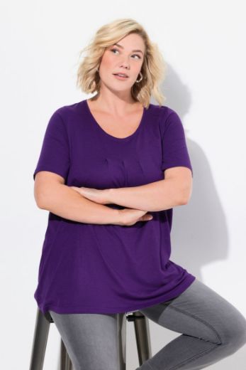 Plus size veliki brojevi Majica s naborima duži model za punije