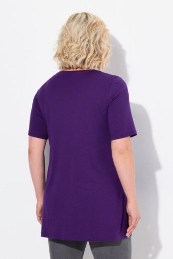 Plus size veliki brojevi Majica s naborima duži model za punije