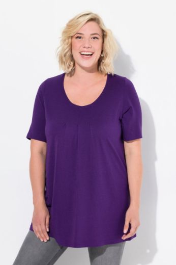 Plus size veliki brojevi Majica s naborima duži model za punije