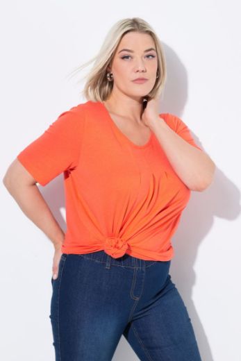 Plus size veliki brojevi Majica s naborima duži model za punije