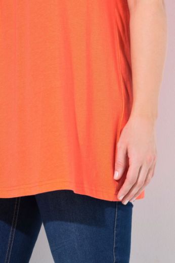 Plus size veliki brojevi Majica s naborima duži model za punije