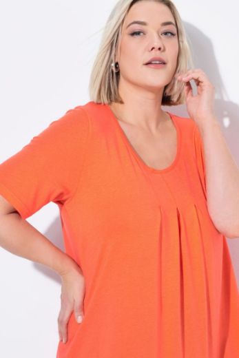 Plus size veliki brojevi Majica s naborima duži model za punije
