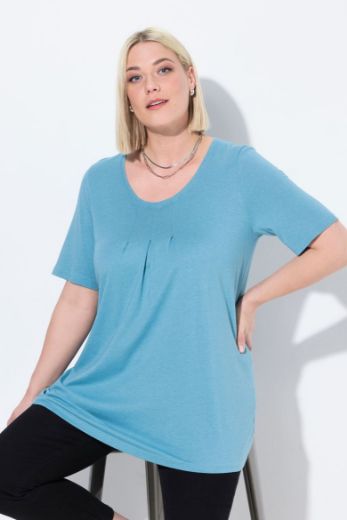Plus size veliki brojevi Majica s naborima duži model za punije