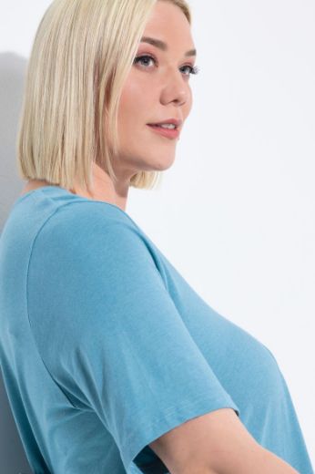 Plus size veliki brojevi Majica s naborima duži model za punije