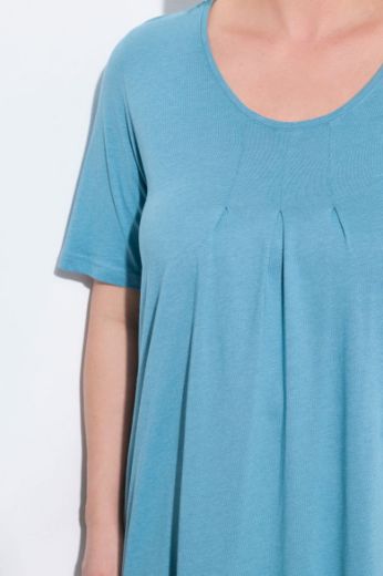 Plus size veliki brojevi Majica s naborima duži model za punije