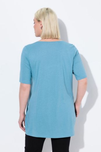 Plus size veliki brojevi Majica s naborima duži model za punije