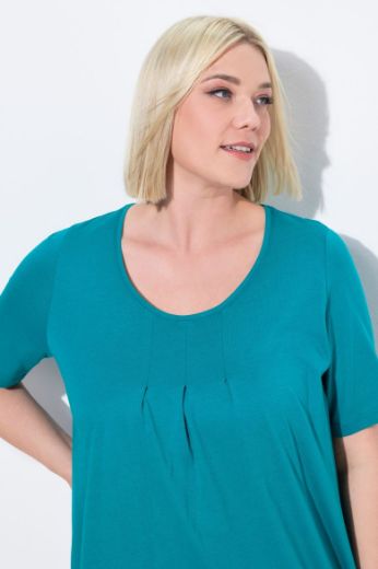 Plus size veliki brojevi Majica s naborima duži model za punije