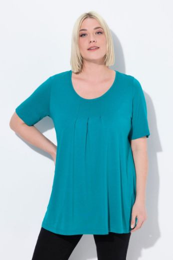 Plus size veliki brojevi Majica s naborima duži model za punije