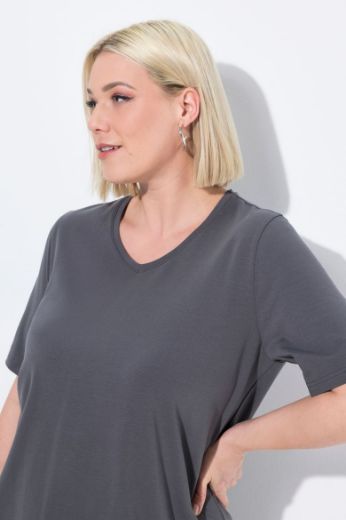 Plus size veliki brojevi Majica V izreza A kroja kratkih rukava za punije