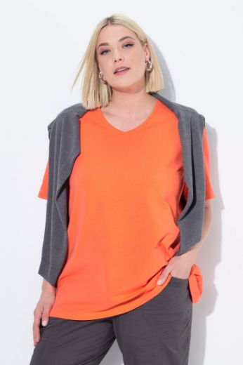 Plus size veliki brojevi Majica V izreza A kroja kratkih rukava za punije