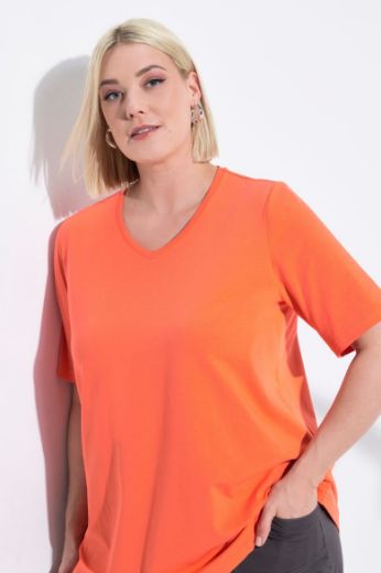 Plus size veliki brojevi Majica V izreza A kroja kratkih rukava za punije