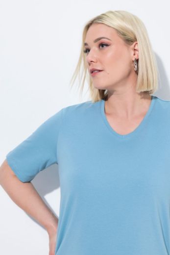 Plus size veliki brojevi Majica V izreza A kroja kratkih rukava za punije