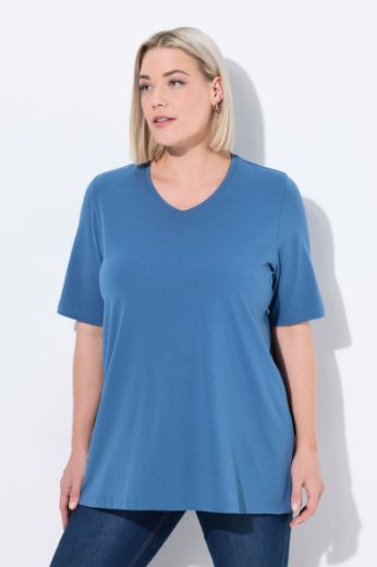 Plus size veliki brojevi Majica V izreza A kroja kratkih rukava za punije
