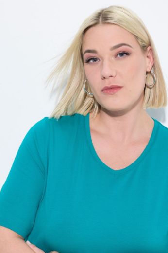 Plus size veliki brojevi Majica V izreza A kroja kratkih rukava za punije