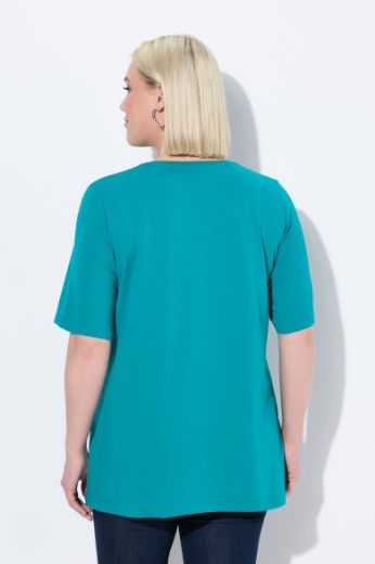 Plus size veliki brojevi Majica V izreza A kroja kratkih rukava za punije