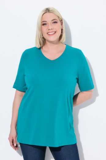 Plus size veliki brojevi Majica V izreza A kroja kratkih rukava za punije