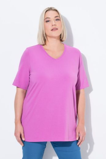 Plus size veliki brojevi Majica V izreza A kroja kratkih rukava za punije