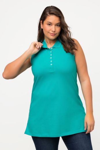 Plus size veliki brojevi Majica Polo bez rukava dužeg kroja za punije