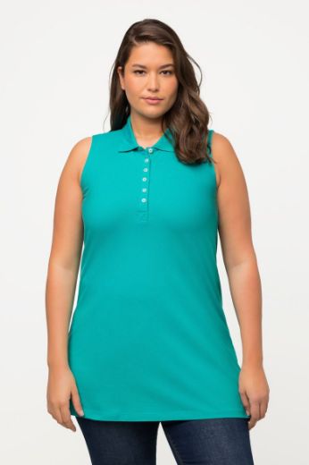 Plus size veliki brojevi Majica Polo bez rukava dužeg kroja za punije