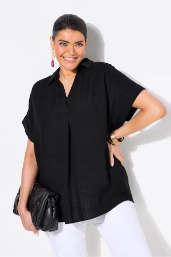 Plus size veliki brojevi Bluza spušteni rukavi s gumbima na leđima za punije