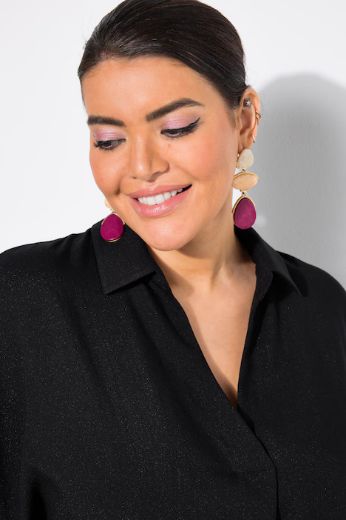 Plus size veliki brojevi Bluza spušteni rukavi s gumbima na leđima za punije