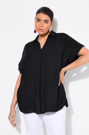 Plus size veliki brojevi Bluza spušteni rukavi s gumbima na leđima za punije