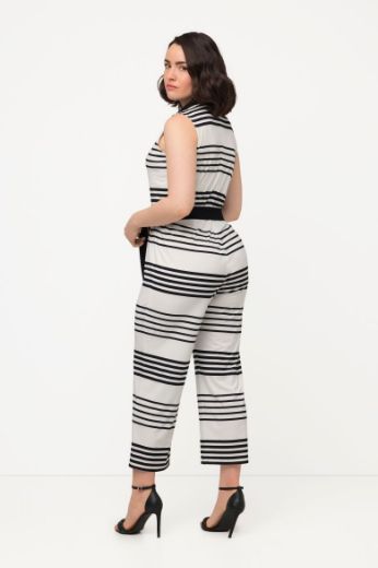 Plus size veliki brojevi Kombinezon bez rukava na pruge za punije