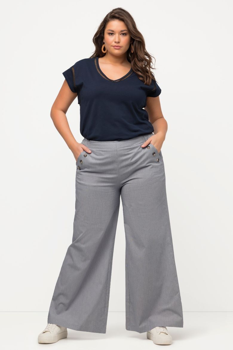 Plus size veliki brojevi Hlače širokih nogavica elastičnog struka za punije