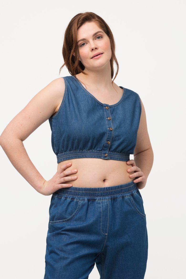 Plus size veliki brojevi Top kraćeg kroja od mekog trapera za punije
