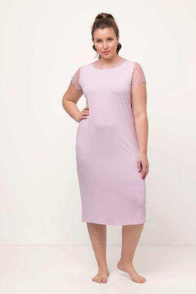 Veliki brojevi Spavaćica kratkih rukava s dodatkom čipke moda za punije