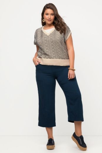 Plus size veliki brojevi Pulover kratkih rukava V ovratnika za punije