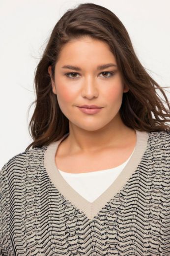 Plus size veliki brojevi Pulover kratkih rukava V ovratnika za punije