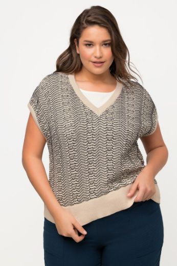 Plus size veliki brojevi Pulover kratkih rukava V ovratnika za punije