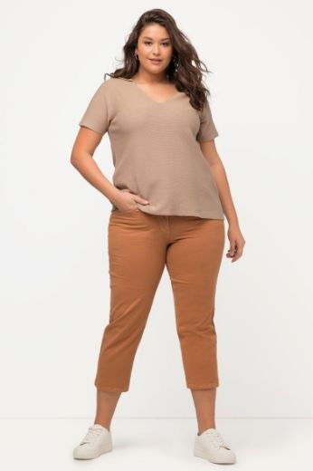 Plus size veliki brojevi Majica kratkih rukava V ovratnika za punije