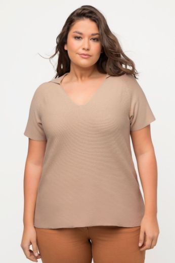 Plus size veliki brojevi Majica kratkih rukava V ovratnika za punije