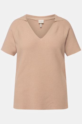 Plus size veliki brojevi Majica kratkih rukava V ovratnika za punije