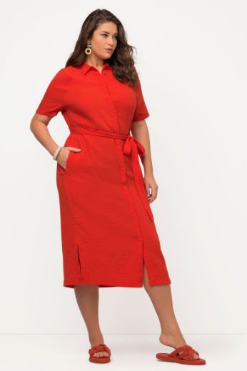 Plus size veliki brojevi Haljina midi kratkih rukava rukava za punije