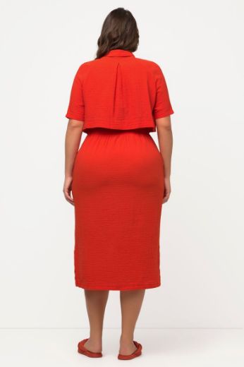 Plus size veliki brojevi Haljina midi kratkih rukava rukava za punije