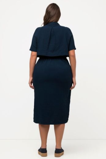 Plus size veliki brojevi Haljina midi kratkih rukava rukava za punije
