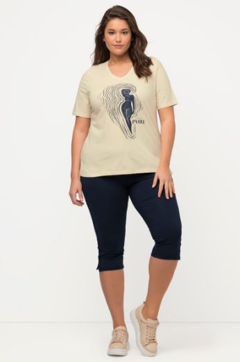Plus size veliki brojevi Majica kratkih rukava V ovratnika za punije