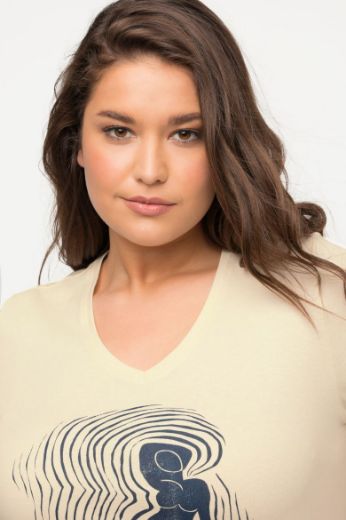 Plus size veliki brojevi Majica kratkih rukava V ovratnika za punije