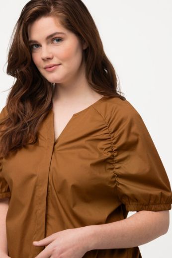 Plus size veliki brojevi Bluza kratkih rukava na kopčanje za punije
