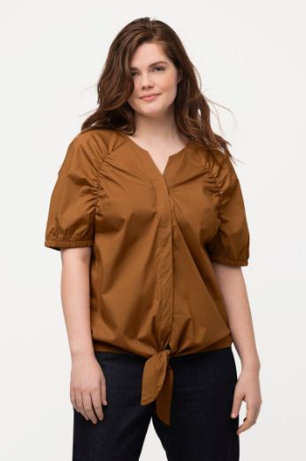Plus size veliki brojevi Bluza kratkih rukava na kopčanje za punije