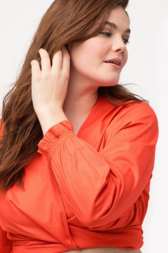Plus size veliki brojevi Bluza kraćeg kroja na vezanje za punije