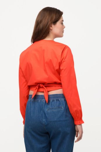 Plus size veliki brojevi Bluza kraćeg kroja na vezanje za punije