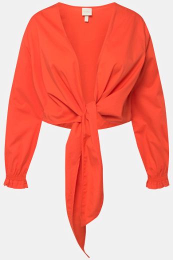 Plus size veliki brojevi Bluza kraćeg kroja na vezanje za punije