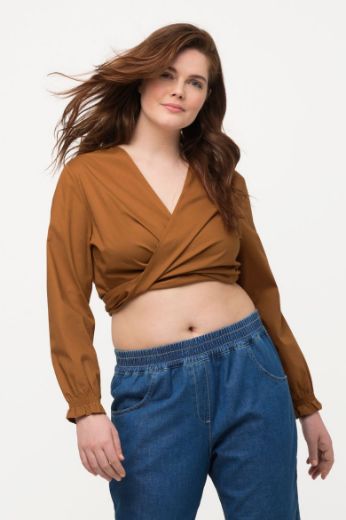 Plus size veliki brojevi Bluza kraćeg kroja na vezanje za punije