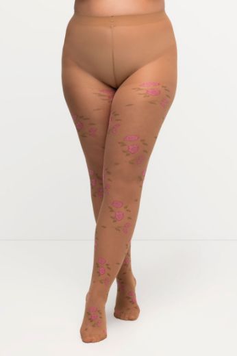 Plus size veliki brojevi Čarape cvjetnog uzorka 20 DEN-a za punije