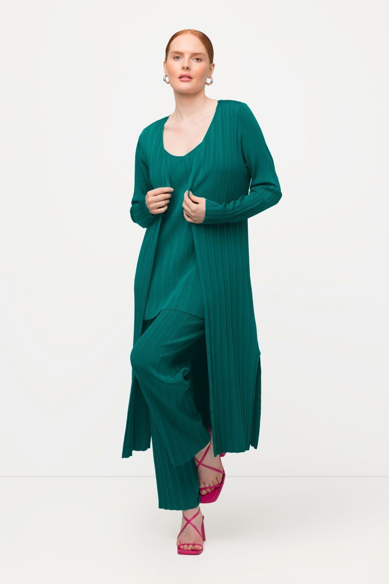 Plus size veliki brojevi Kardigan dugih rukava dužeg kroja za punije