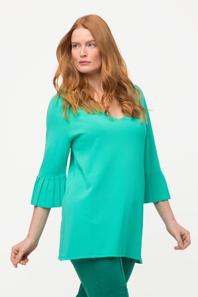 Plus size veliki brojevi Majica 3/4 rukava V ovratnika za punije